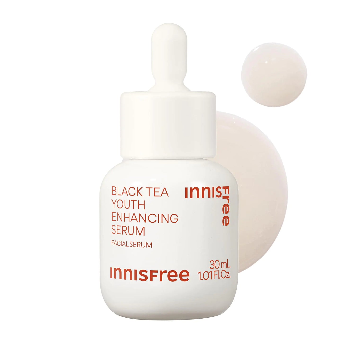 innisfree Black Tea Youth Enhancing Serum Korean Serum with Niacinamide for Firming and Glow