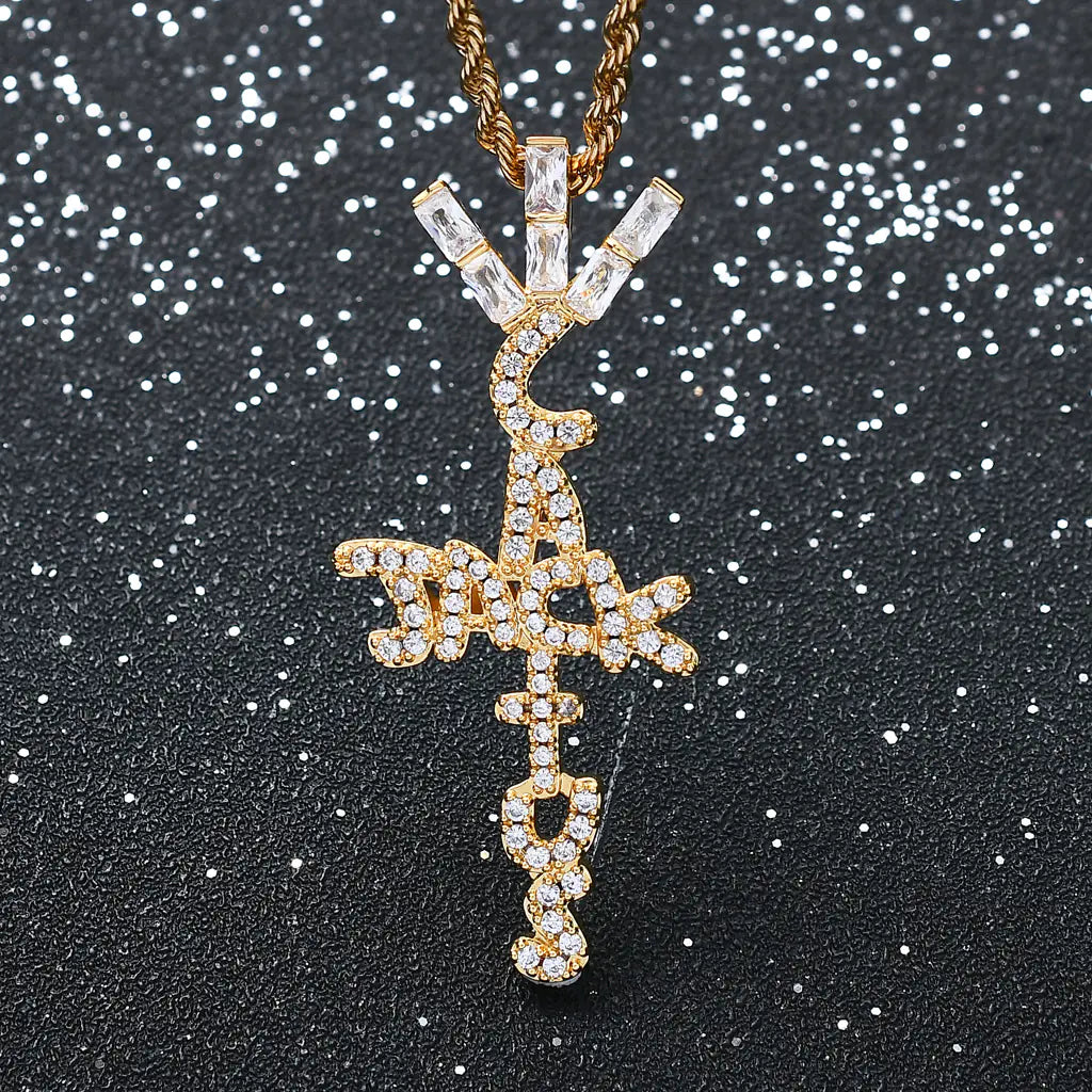 Travis Scott Cactus Jack Cross Pendant Hip Hop Jewelry