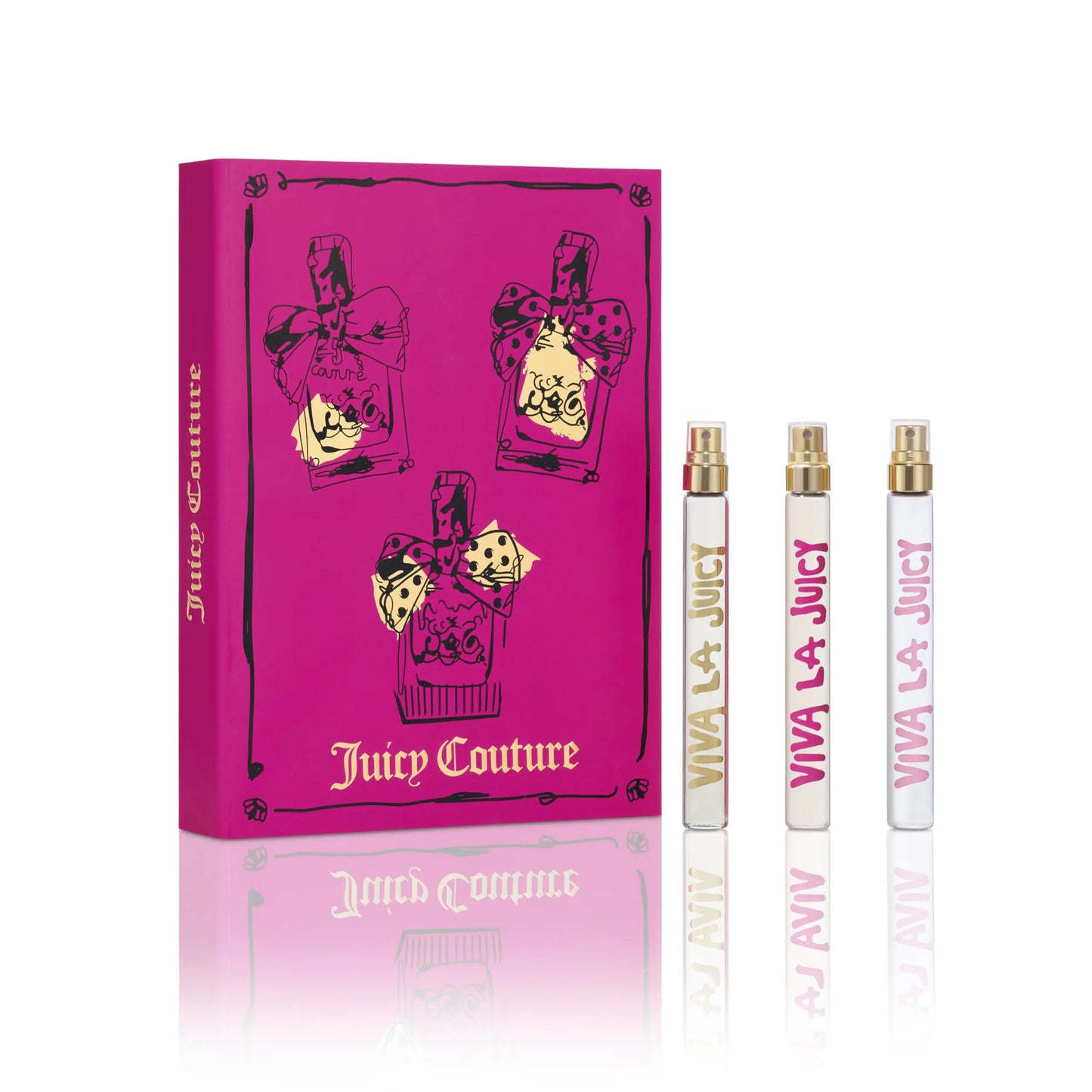 Juicy Couture Viva La Juicy Eau de Parfum 3 Piece Fragrance Gift Set Womens Perfume Travel Coffret Set Includes 3 EDP Spray Perfumes 0.33 fl. oz