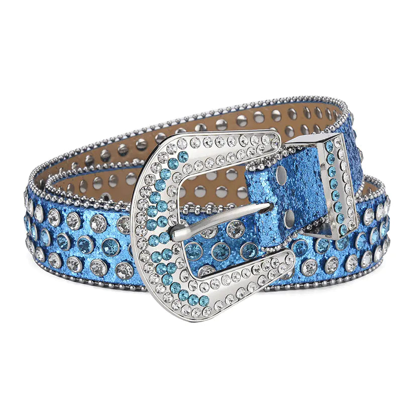 Y2K Punk Rock Style Studded Leather Belt for Men