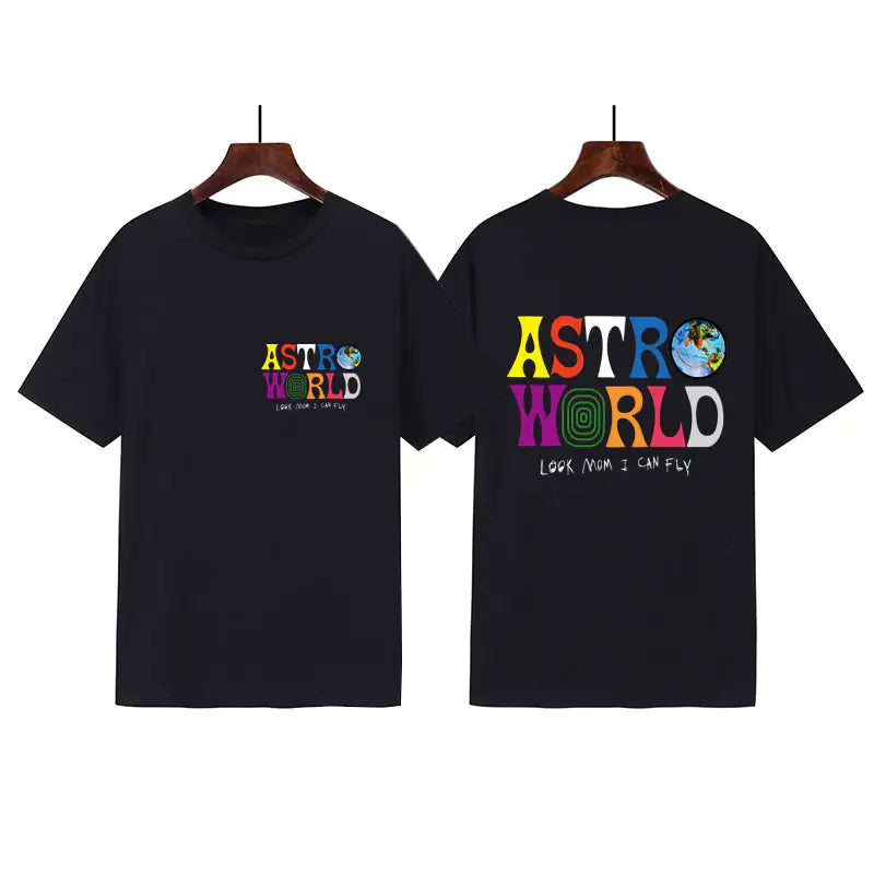 Travis Scott Men's Black Cotton T-Shirt (Summer Style)