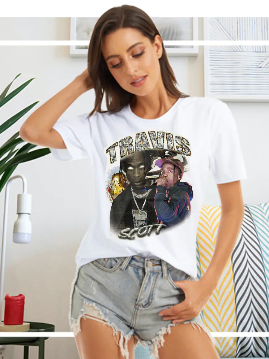 Travis Scott Women's Cotton Short Sleeve T-Shirt
