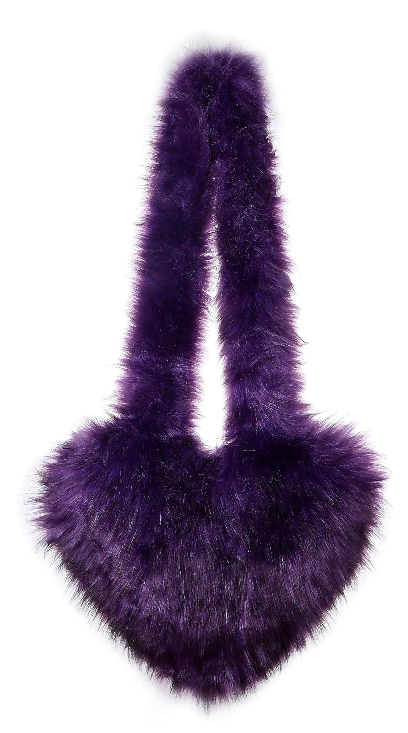 Womens Faux Fur Shoulder Purse Fleece Love Bag Heart Shape Y2k Crossbody Bag Chic Handbag Shoulder Bag