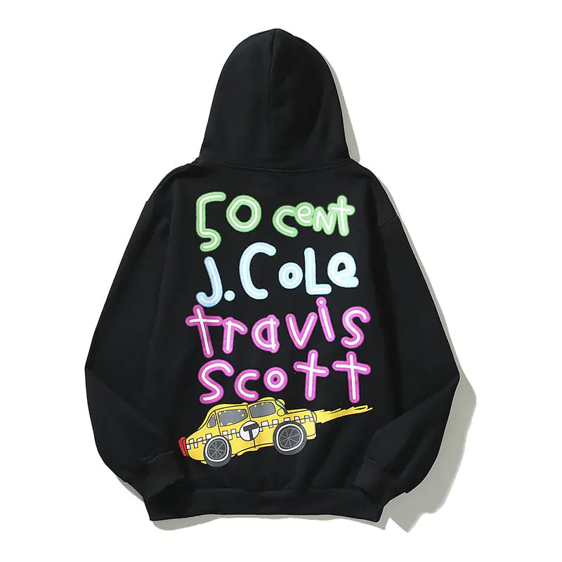 Travis Scott Rolling Neon Headliners Colorful Hoodie